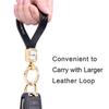Wisdompro Car Key Key Chain, Sparkling Carabiner, PU Leather, Smart Key, Anti-Lost, Stylish, Cute, Women's, Black