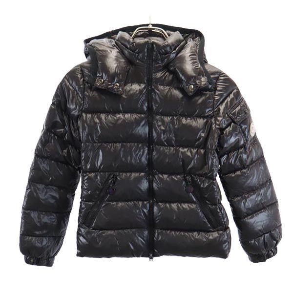 Moncler Пуховик 50,4" черный Вышивка логотипа Детский Б/У