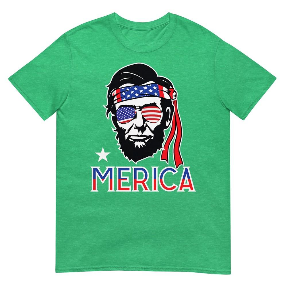 Abraham Lincoln 4th Of July Merica Unisex Unisex American Flag Tshirt