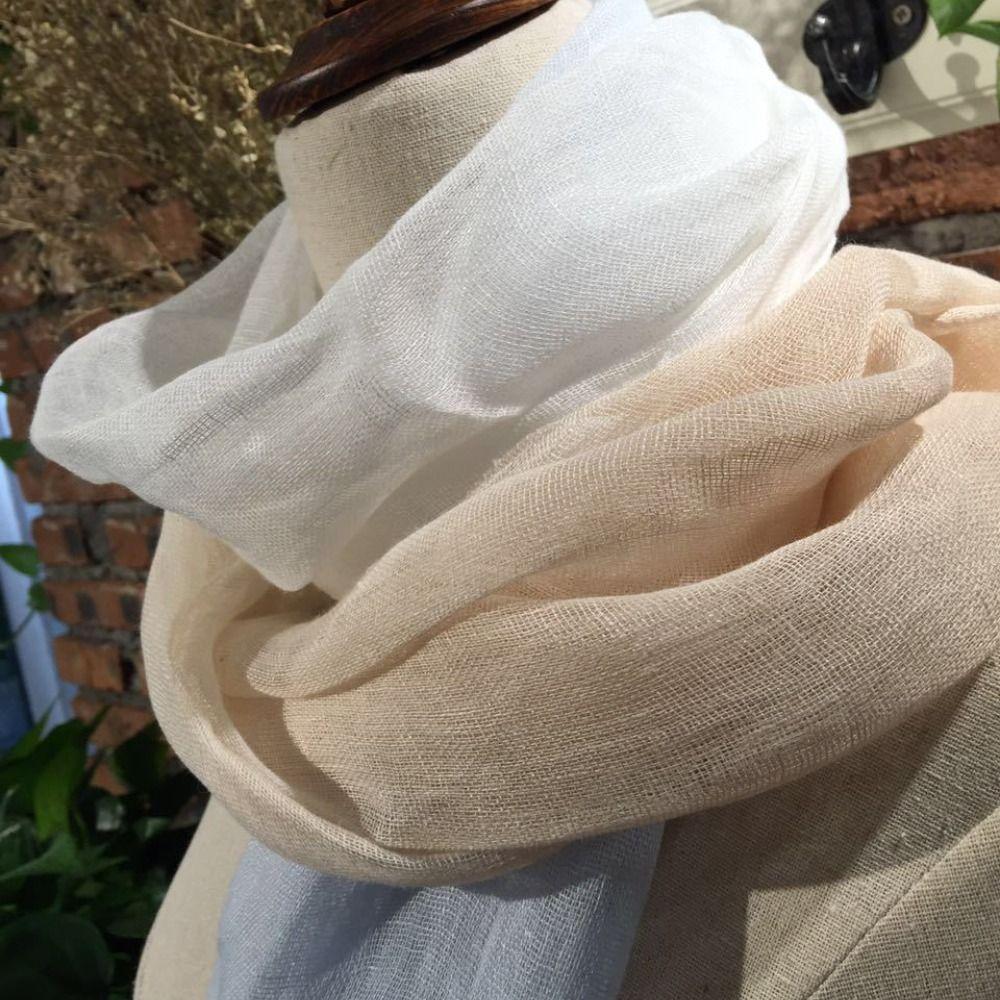 Sun Proof Pure Linen Scarf Sun Protection Neck Scarf Japanese Style Shawl Wrap  Daily Wear