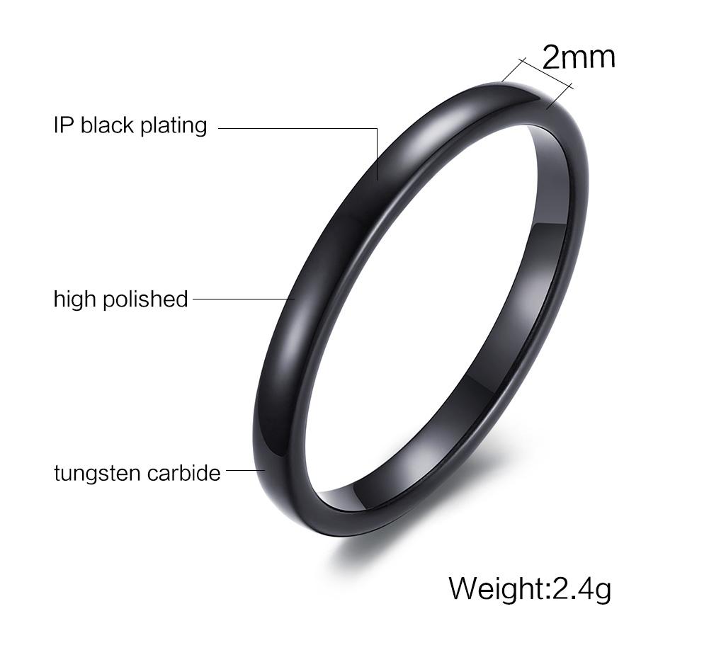 

2mm Simple Tungsten Carbide Ring for Men Women,Scratch Resistant Plain Tungsten Steel Ring,Unisex Pinky Ring Wedding Ring Gift 5