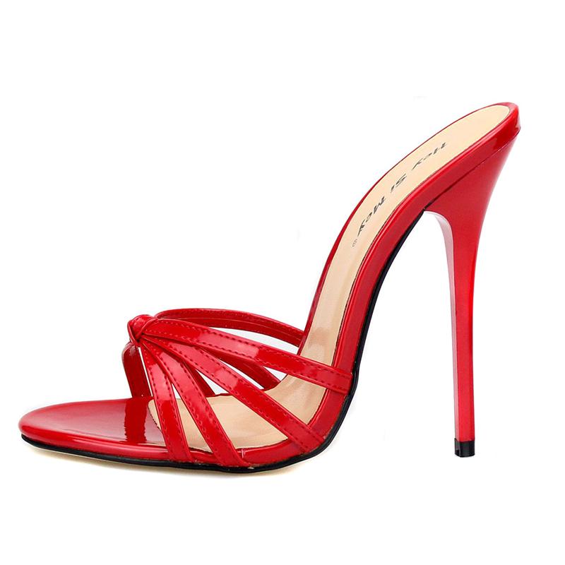 Módní letní pantofle Dámské sexy vysoké podpatky Sandály Žabky Drag Queen Velké velikosti Boty Kvalitní Super lehké Vysoké podpatky 13cm Pantofle