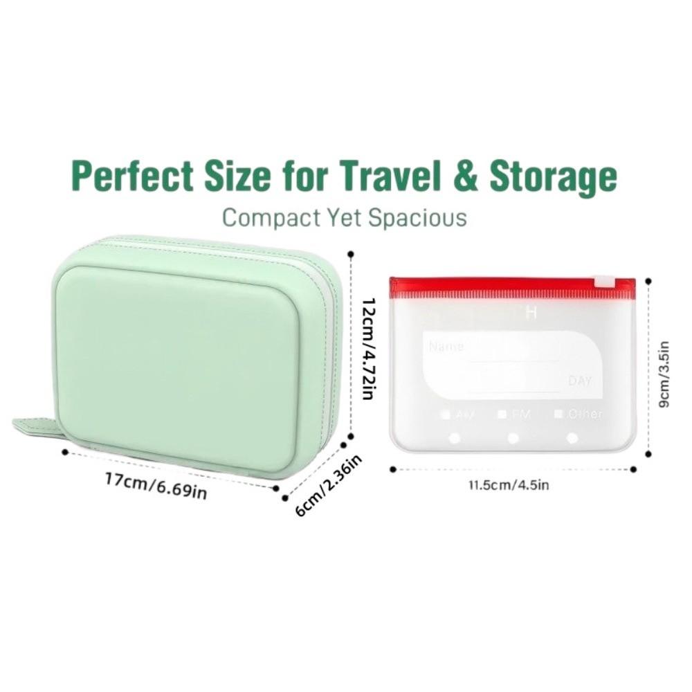 7/14pcs Portable 7-Day Pill Organizer Leakproof Weekly Pill Storage Bag Travel Use