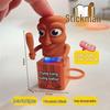 Articulated Shan Hai Jing Wooden Keychain: TungTungTung Sahur Figurine with Language Button