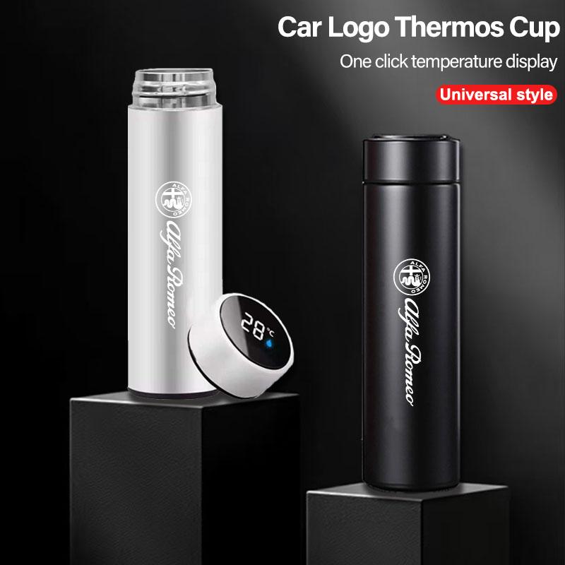 2026 Hot Alfa Romeo Car Logo Thermos Leakproof Cup Portable Bottle Auto Accessories For Alfa Romeo 4C 159 166 Spider Giulia Giul