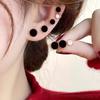 New Titanium Steel Stud Earrings for Men Women Stainless Steel Round Black Punk Ear Studs Best Gift Jewelry Accessories