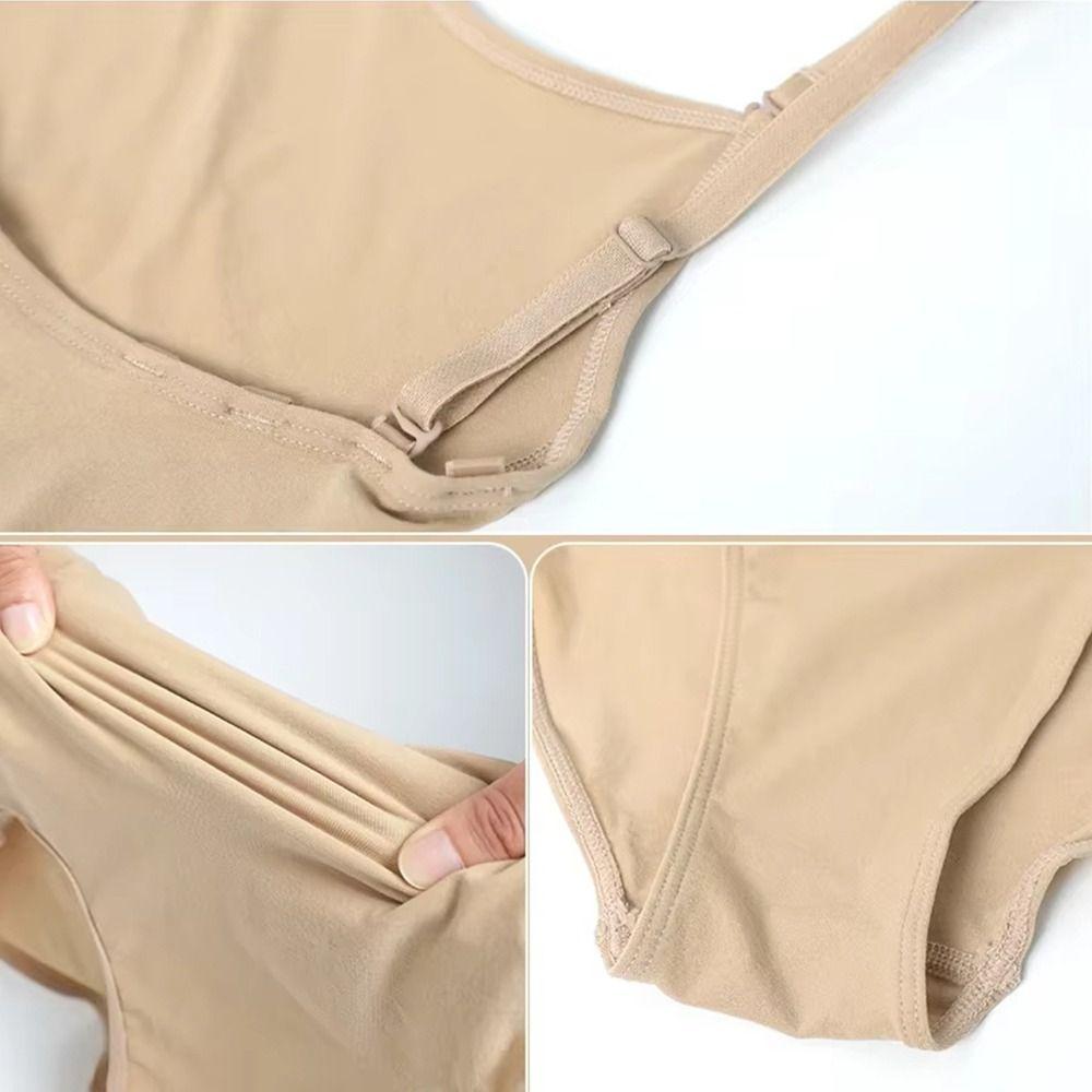 Fashion Nude Color Girls Ballet Leotard Elastic Professional Seamless Underwear Camisole Body Shaping Dance Costumes Practice