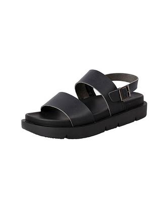 Yase Santorini Leather Sandals Black 552