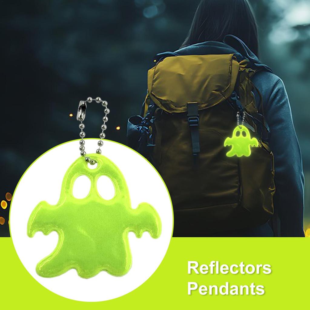 20PCS Ghost Reflective Pendants Safety Reflector Ornaments Backpack Accessories for Night Walking Running Jogging Hiking Outdoor