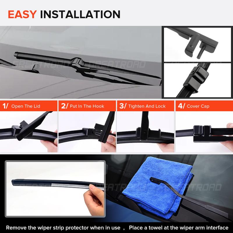 For VW Touareg 2008-2018 2009 2010 2011 2012 2013 2014 2015 Wiper Front Wiper Blades Windshield Windscreen Window Brush 26"+26"