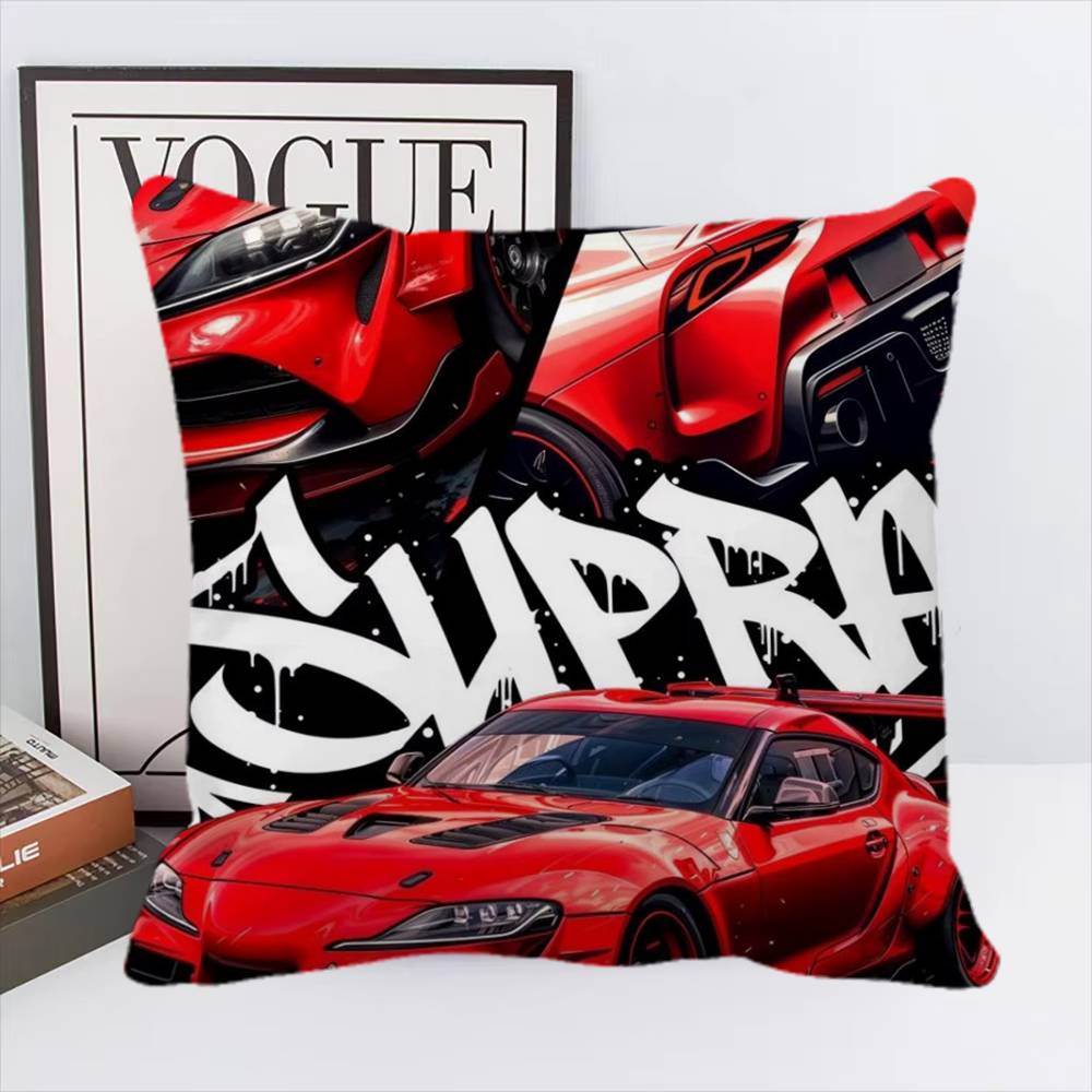 Blue Miata Supra Car E36 Luxury Super Car Pillow Case Square Pillow Bedroom Sofa Leisure Comfort Cushion Home Decoration