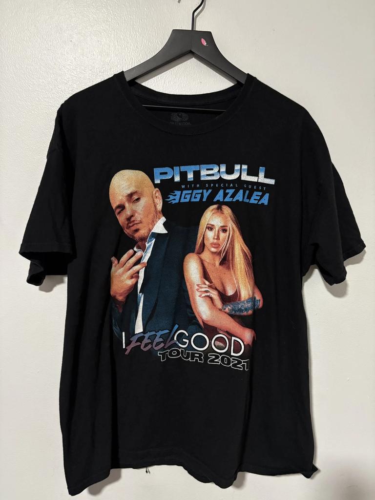 Pitbull Iggy Azalea Shirt Mens XL Black I Feel Good Tour 2021 Concert Tee Music