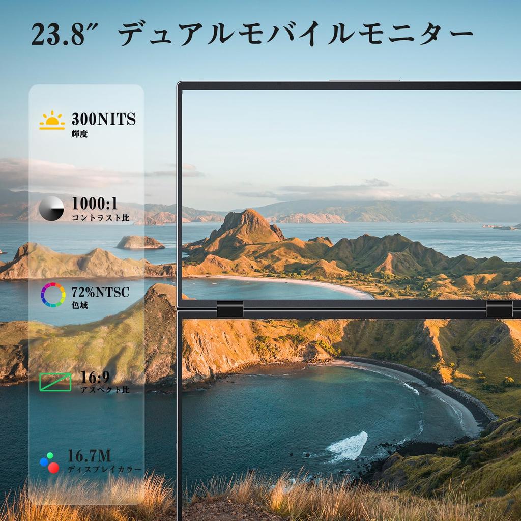 KEEPTIME Dual Mobile FHD Triple Dual Screen Foldable Dual Freestanding Compatible with Monitor, 15.6-inch, Driver-Free, 1080P, Monitor, Display,