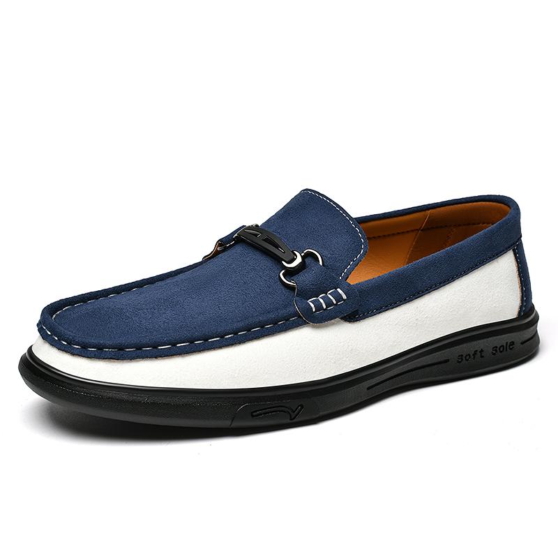 Fashion Handmad Men's Slip on Shoes New Male Summer Loafers Soft Suede Leather Casual Shoes Fashion Moccasins Classic Business Footwear