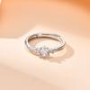 White Gemstone Rings Silver Color Metal Finger Wedding Jewelry Band for Women Engagement Ring