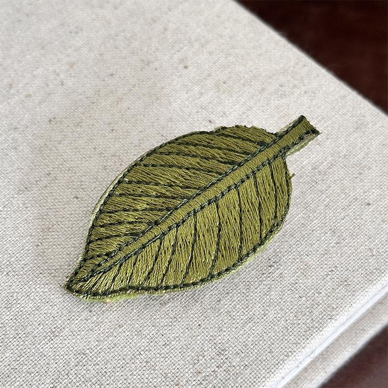 New Embroidery Green Leaf Hairpin Side Clip Women Fresh Thin Hair Clips Teen Women Hair Pins Accessories