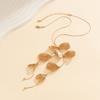 Elegant Ginkgo Leaf Tassel Earrings Trendy Design Jewelry Set Ginkgo Leaf Tassel Necklace  Women