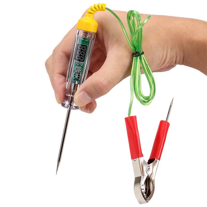 Dual Display Voltage Tester 3.5-36V for Cars, Motorcycles, and More with Piercing Needle