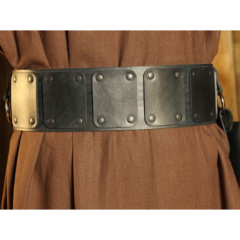 Medieval Renaissance Wide Belt Men's Leather Knight Pirate Warrior Medieval Belt Embossed Larp Cosplay Props Costume Accessory