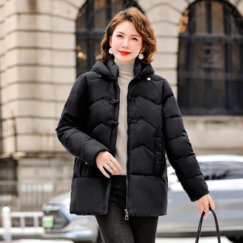 

Winter cotton-padded clothes women s long models, new medium cotton-padded clothes, hooded cotton-padded jackets, large-size thickened jackets. 5XL чорний