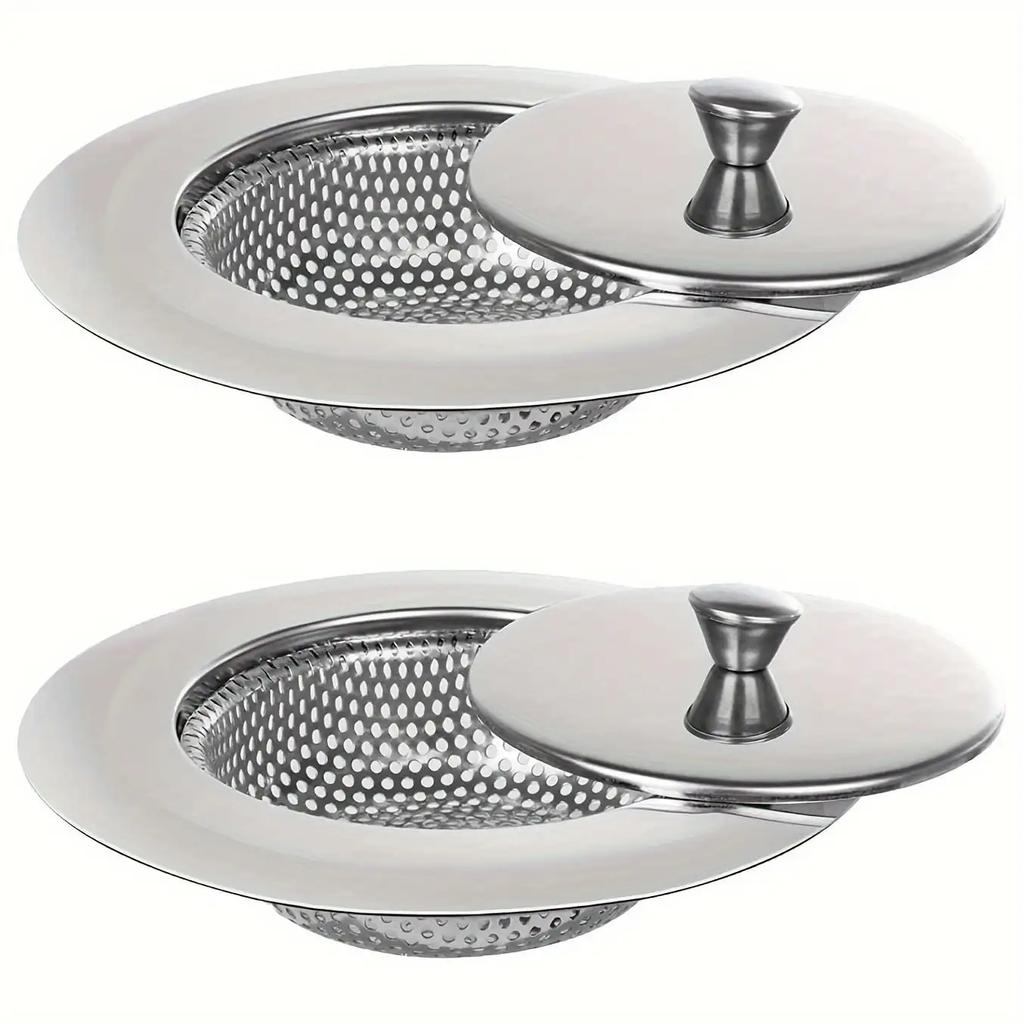 Kitchen Sink Strainer Drain Hair Catcher Bath Stopper Plug Stainless Steel Sewer Filter with Lid Bathroom Accessories