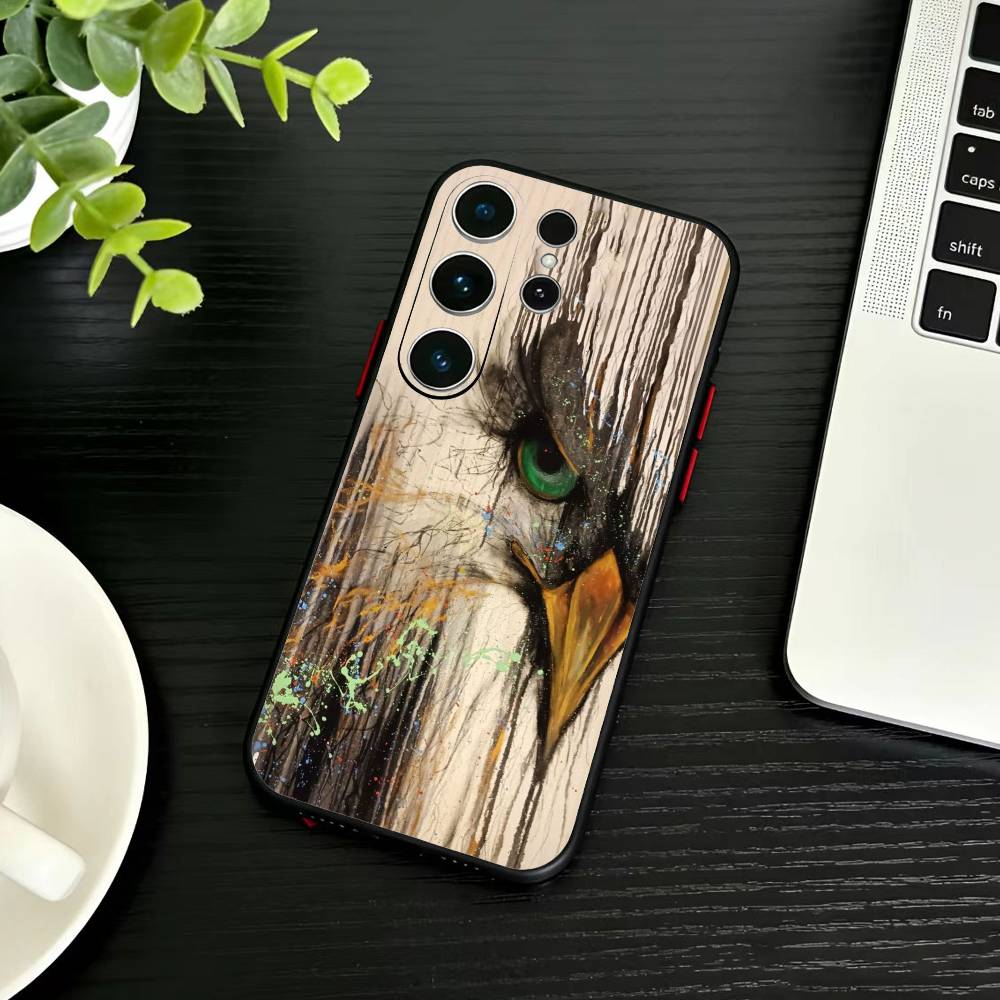 Cool Eagle Phone Case For Samsung S26,S25,S24,S23,S22,S30,S21,Ultra,Plus,FE 5G Black Soft Cover