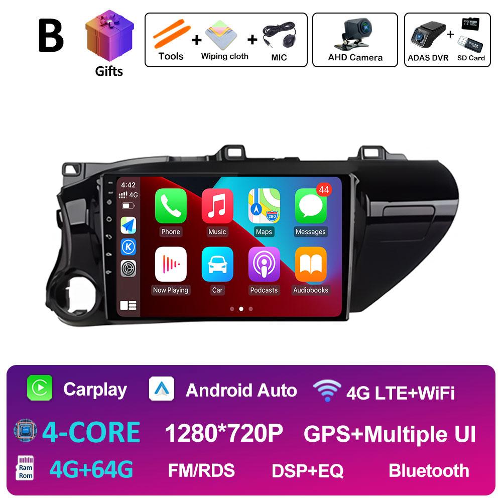 Intelligent System GPS Navigation For Toyota Hilux 2016 2017 2018 Car Multimedia Video Radio Player DSP Stereo QLED IPS Screen