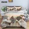 Dog and Cat Bedspread Cover Kit Queen Size Size Animal Theme Twin Size Sleep Bedding Kit for Kids Boys Girls Cozy Microfiber Fabric 3D Design Puppy