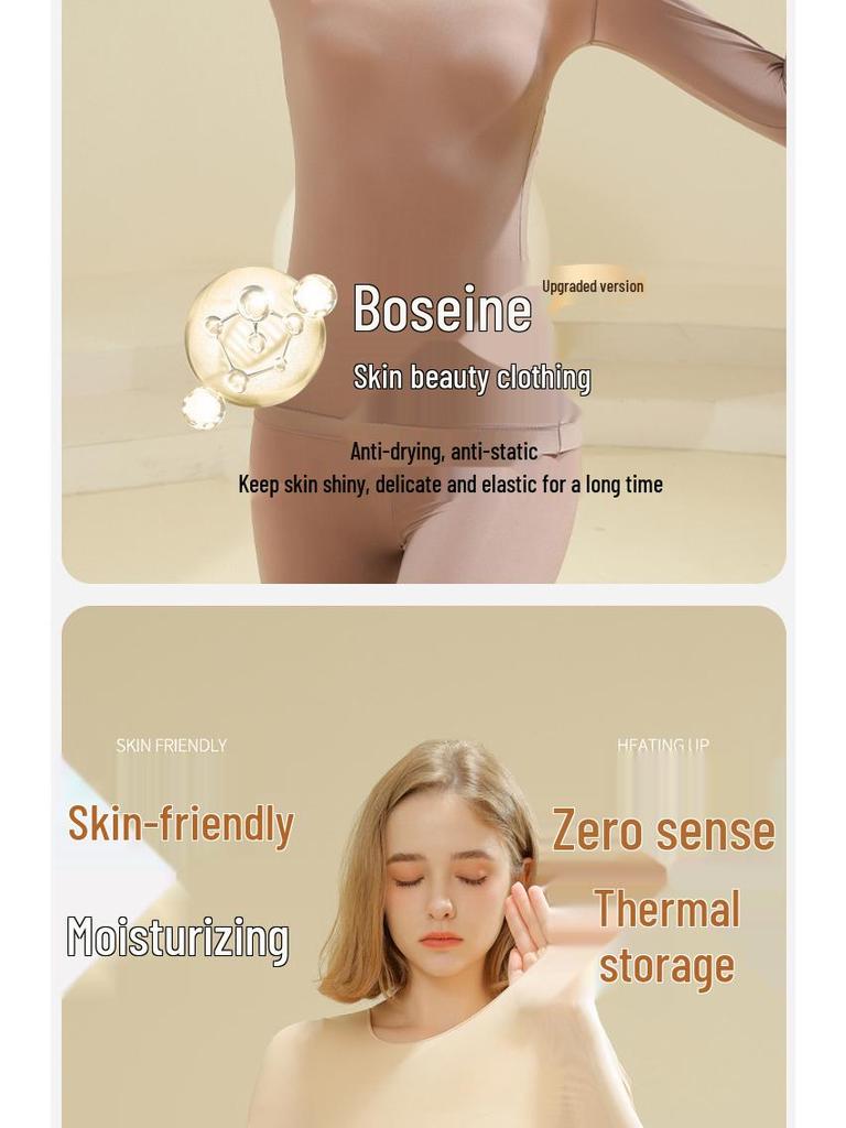 Damen Nahtloses Hyaluronsäure Basis-Layer - Antistatisches Warmes Unterwäsche-Set für Herbst 2025