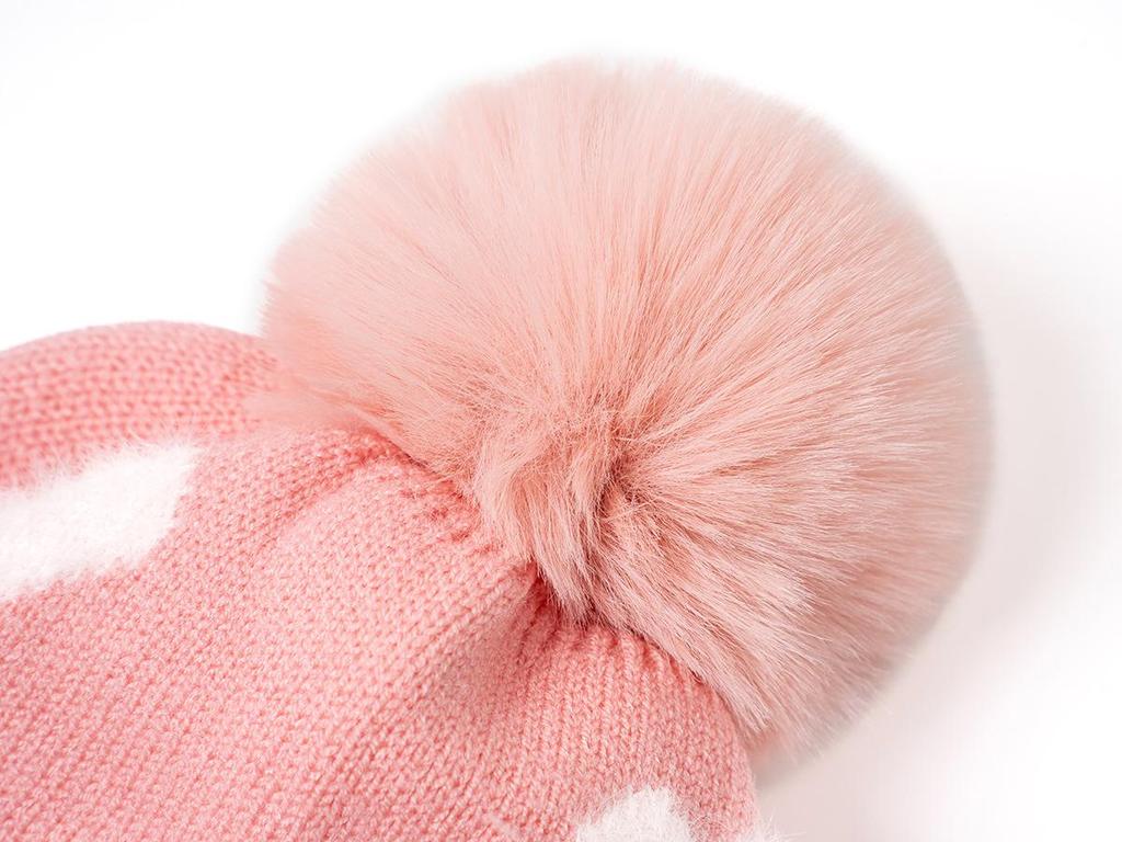 Children's Chunky Knit Wool Hat Set for Autumn & Winter - Unisex Baby Design, Trendy Two-Piece