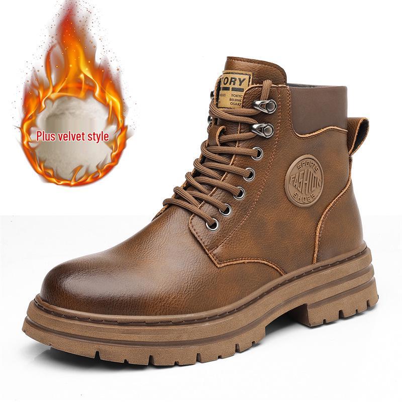 

Мужские ботинки Мартин - Плюс бархатная теплота, Осенне-зимние повседневные британские рабочие ботинки 41