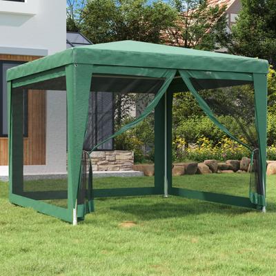 Vidaxl Party Tent With 4 Mesh Walls, Green, 3X3 M, Hdpe