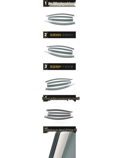 Chevrolet Malibu XL 2016 Rain Guards - 3D Stainless Steel Visor Trim