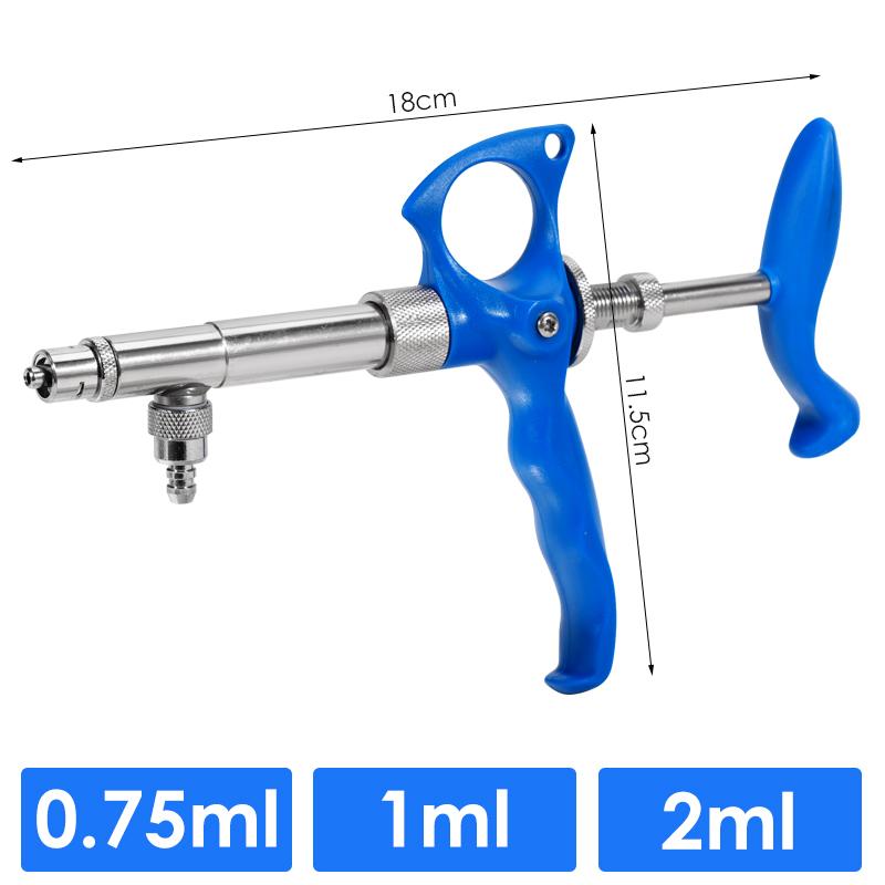 0,75 ml/1 ml/2 ml Veterinär-Dauerimpfspritze Tier Automatische Injektion Metall Präzisionswaage Vieh Veterinärwerkzeuge