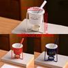 Detachable Fondue Cup With Fork Candle Pot Multi-function Ceramic Mug  Cheese Melting