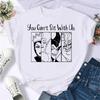 Summer Unisex Cartoon Villain T-Shirt Villain Princess Pattern Fashion T-Shirt Harajuku Streetwear White Cotton Top