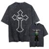 Rapper Tupac 2pac All Eyez On Me Cross Vintage Washed T Shirt Men Hip Hop Fashion Retro Tshirt Mens Casual Oversized Tshirts