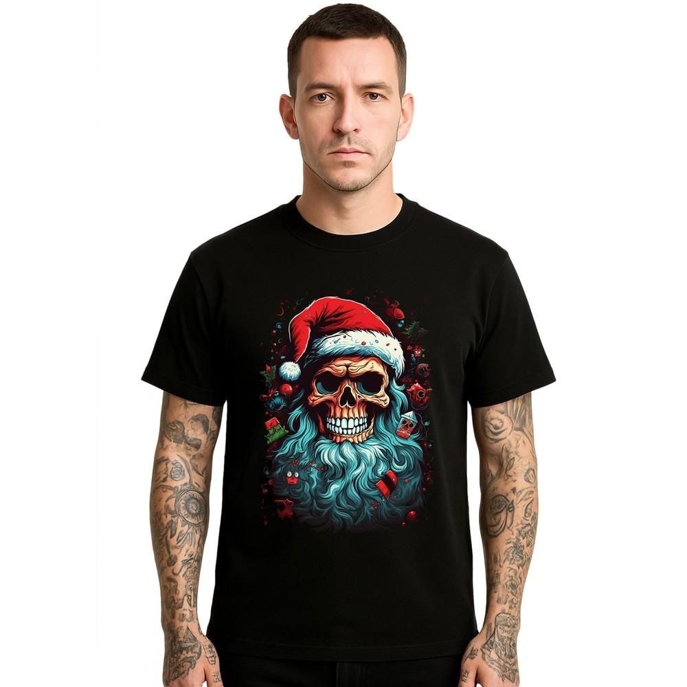 

Deadly Claus Skull Skeleton Mens TShirt Party Gift Action Novelty Top Tee Unisex T-Shirt XXL