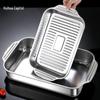 HUIHUADU Stainless Steel Rectangular Induction Roasting & Baking Pans (2-Pack)