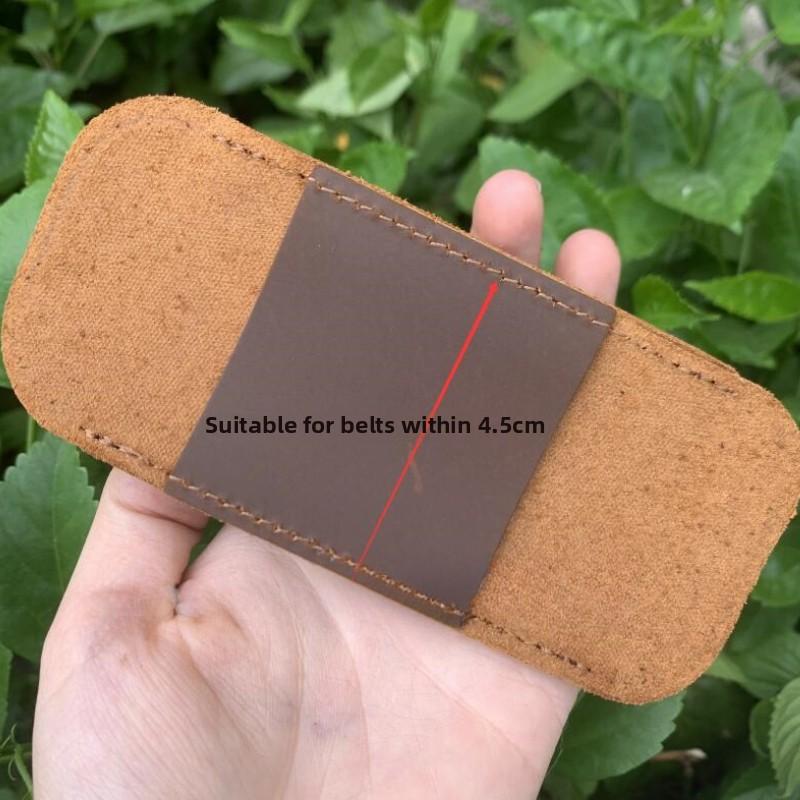 Cowhide Crazy Horse EDC Pocket Tool Cover Belt Knife Cover Storage Bag Horizontal Knife Sheath Knife Cover Fanny Pack