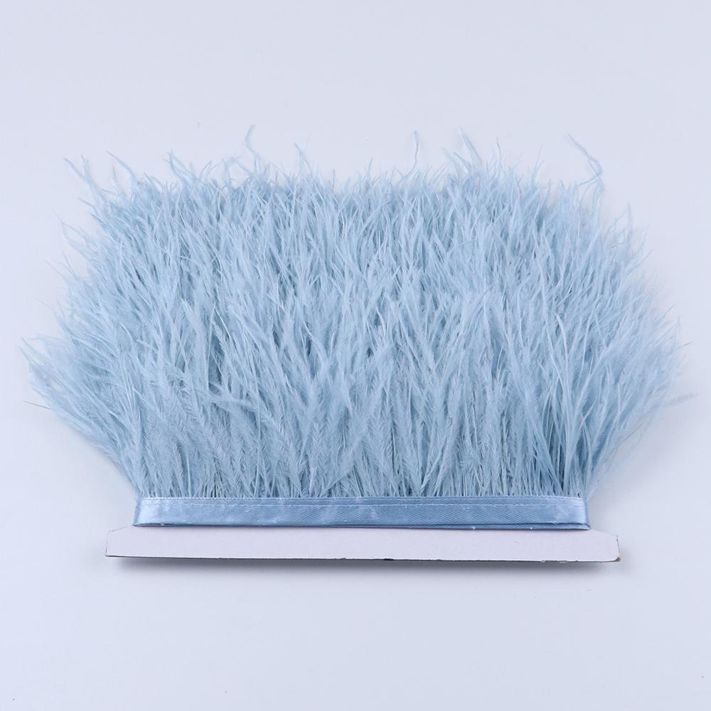 1Meter Colorful Real Ostrich Feather Trims Ribbon 8-10cm White Plumes for Party Dress Clothing Decoration Sewing Feathers Crafts