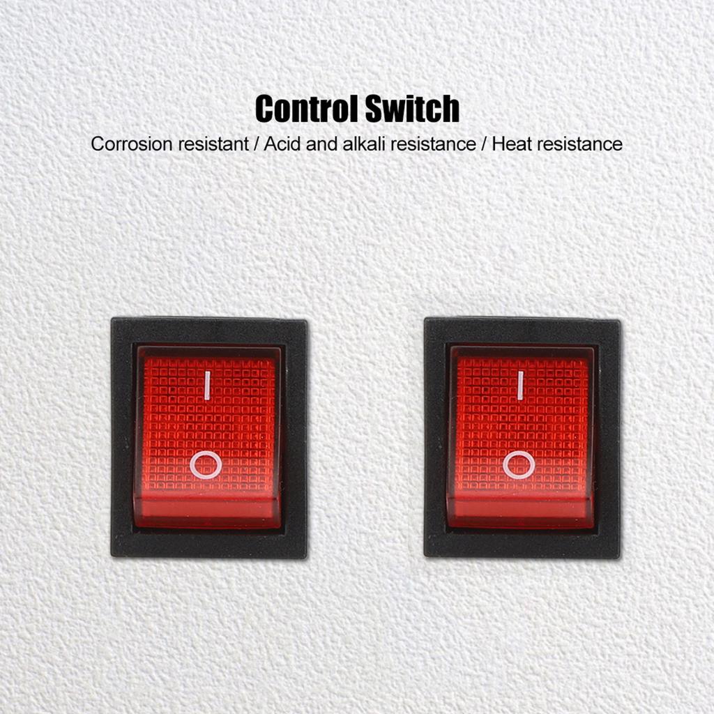 5PCs Rocker Switch 16A 250V 4 Pin with Red Light Industrial Control Accessory 31 X 25mm