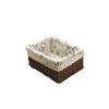 Caja de almacenamiento de cosméticos de mesa tejida con imitación de paja Cesta de almacenamiento de joyas pastoral tejida con enredaderas Cesta de almacenamiento