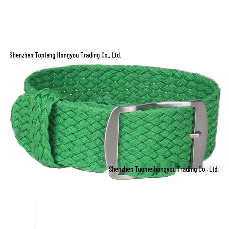 Pulseira de Relógio Impermeável de Malha Perlon Preta - 16mm Nylon Tecido para Crianças e Mulheres, Em Estoque