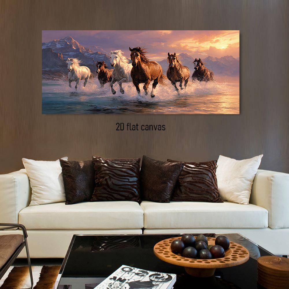 1pcs Qijun Besturn Canvas Decorative Painting Living Room Entrance Study Modern Simple Hanging Painting HD Spray Painting Animal (as the picture,50x100cm No Frame)