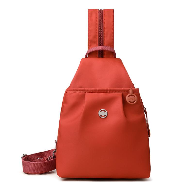 

Рюкзак женский легкий на грудь дорожный холщовый рюкзак красный