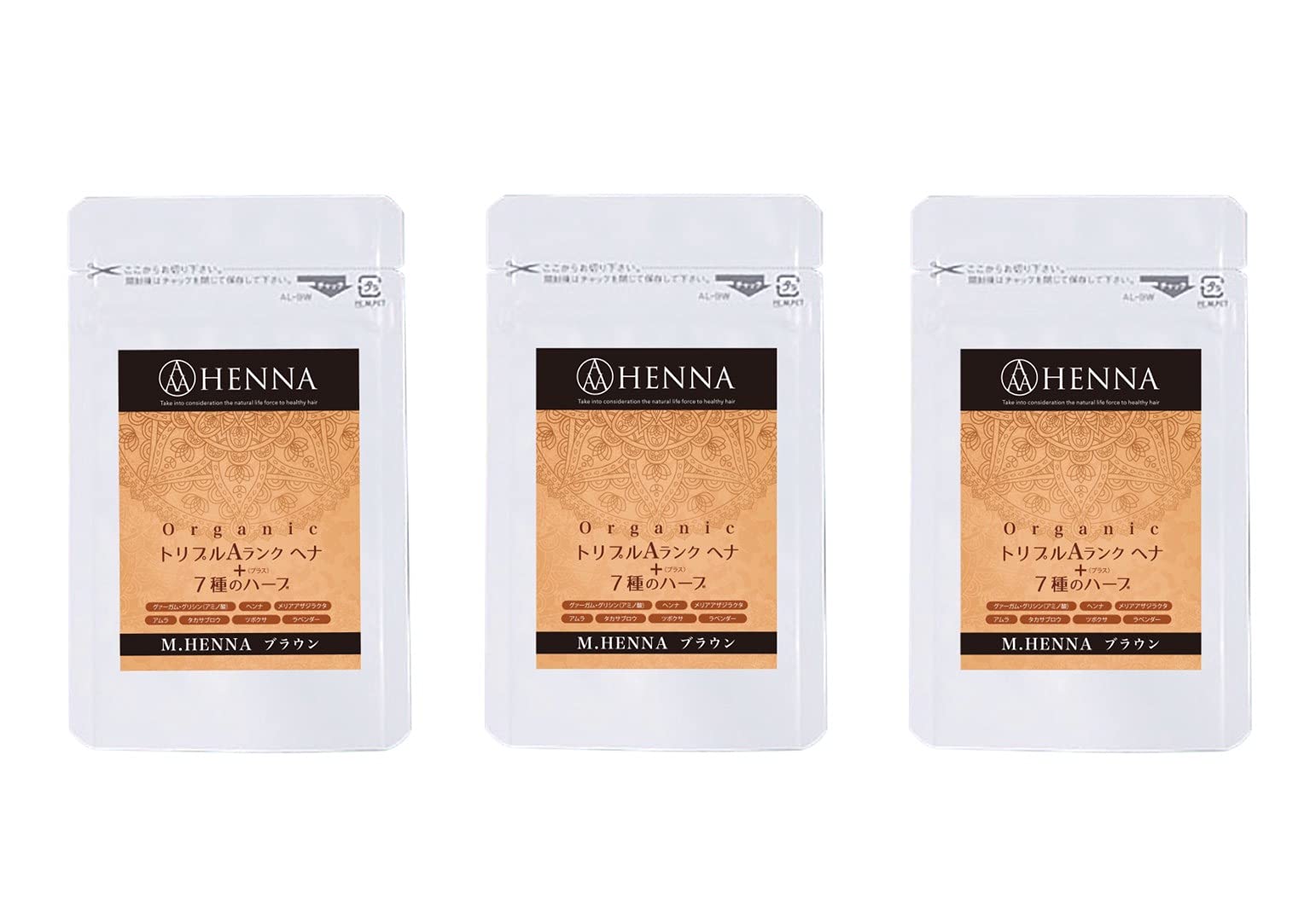 

Коричневый 3 шт. x 3 от [AAA Henna] (100г штук) [M.HENNA/сертифицировано Ecocert/100% органическое/контролируется в Японии]