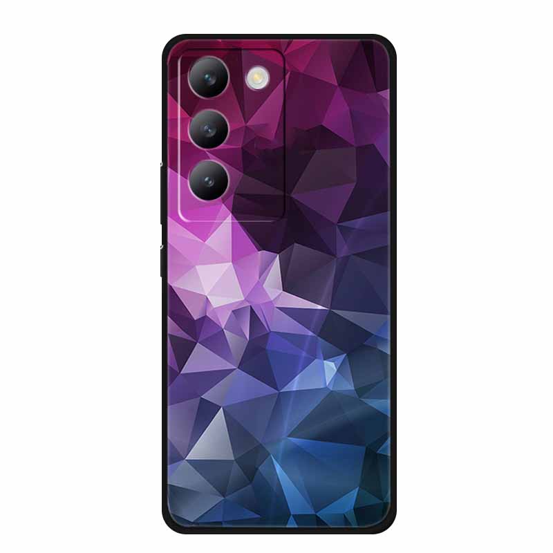 Für vivo V40 SE Hülle Luxus TPU Weiches Silikon Handy Rückabdeckung für vivo V40 SE 5G Schutz Stoßfest Blumen Mädchen Niedlich Hülle