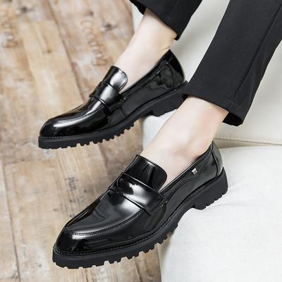 2024 Platformowe Lakierowane Buty Męskie Formalne Męskie Buty Wizytowe Mokasyny Luksusowa Marka Buty Ślubne Męskie Zapatos Hombre Chaussure
