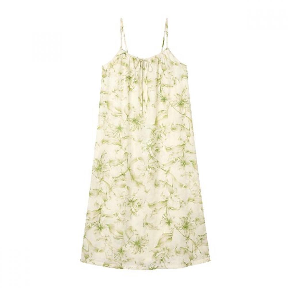 

Barbara Flower Print Strap Dress Aagw4619l creamy/95